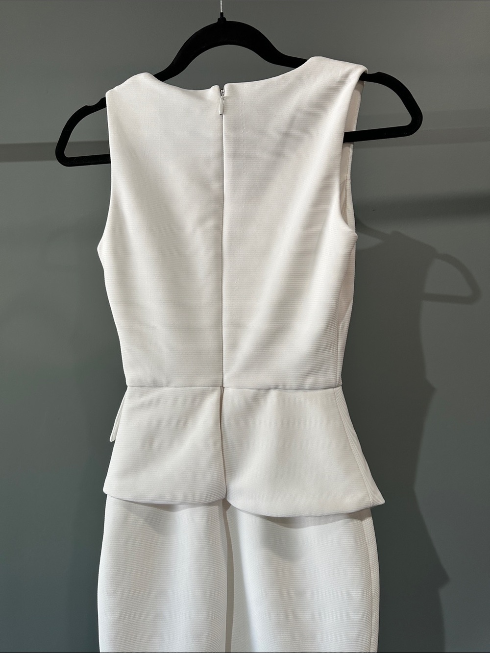 bebe White Peplum Midi Dress - V-Notch Sleeveless - Picture 4 of 5